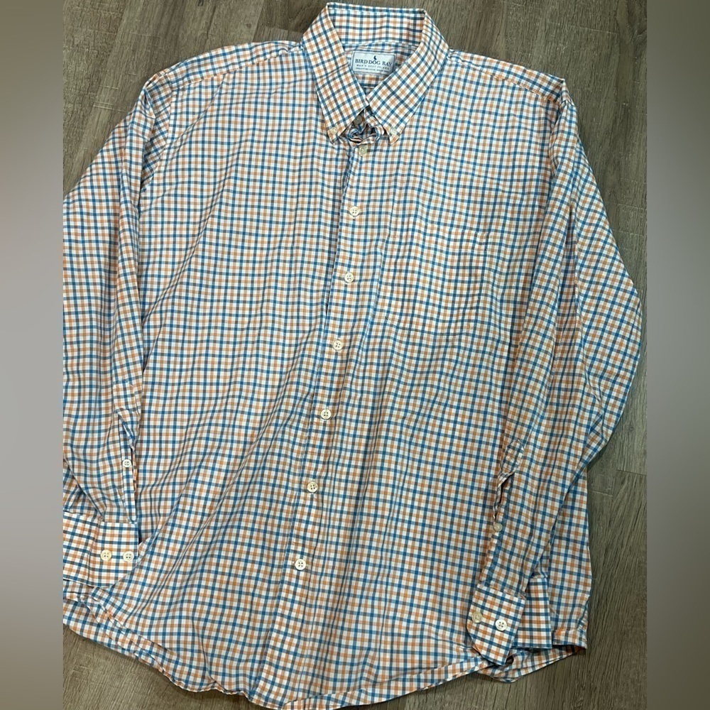 Men’s EUC XXL Bird Dog Bay Egyptian Cotton Gingham Button Front Summer Shirt